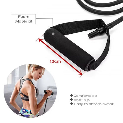 5 Levels Resistance Hot Yoga Pull Rope Bands Handles Elastic Sports Bodybuild Home Gym Workouts Muscle Training Rubber Tube Band